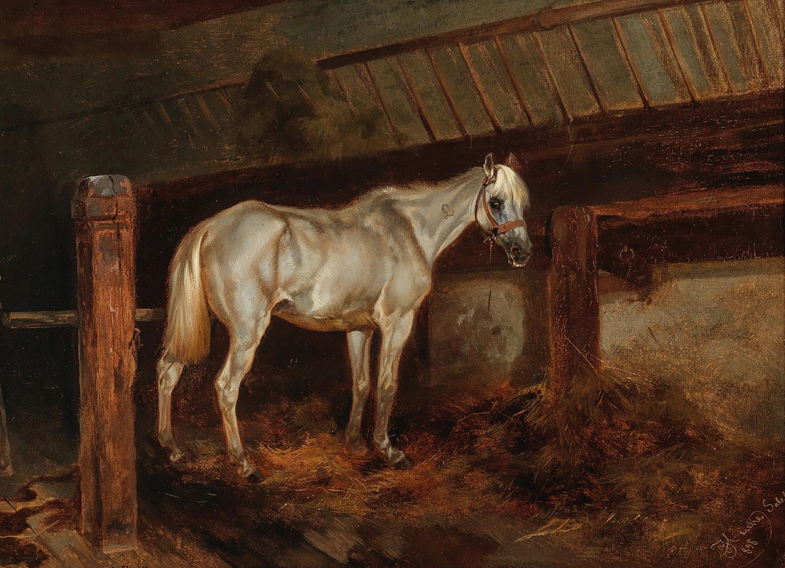 Schimmel im Stall by Иосиф Хайке — digital art print download