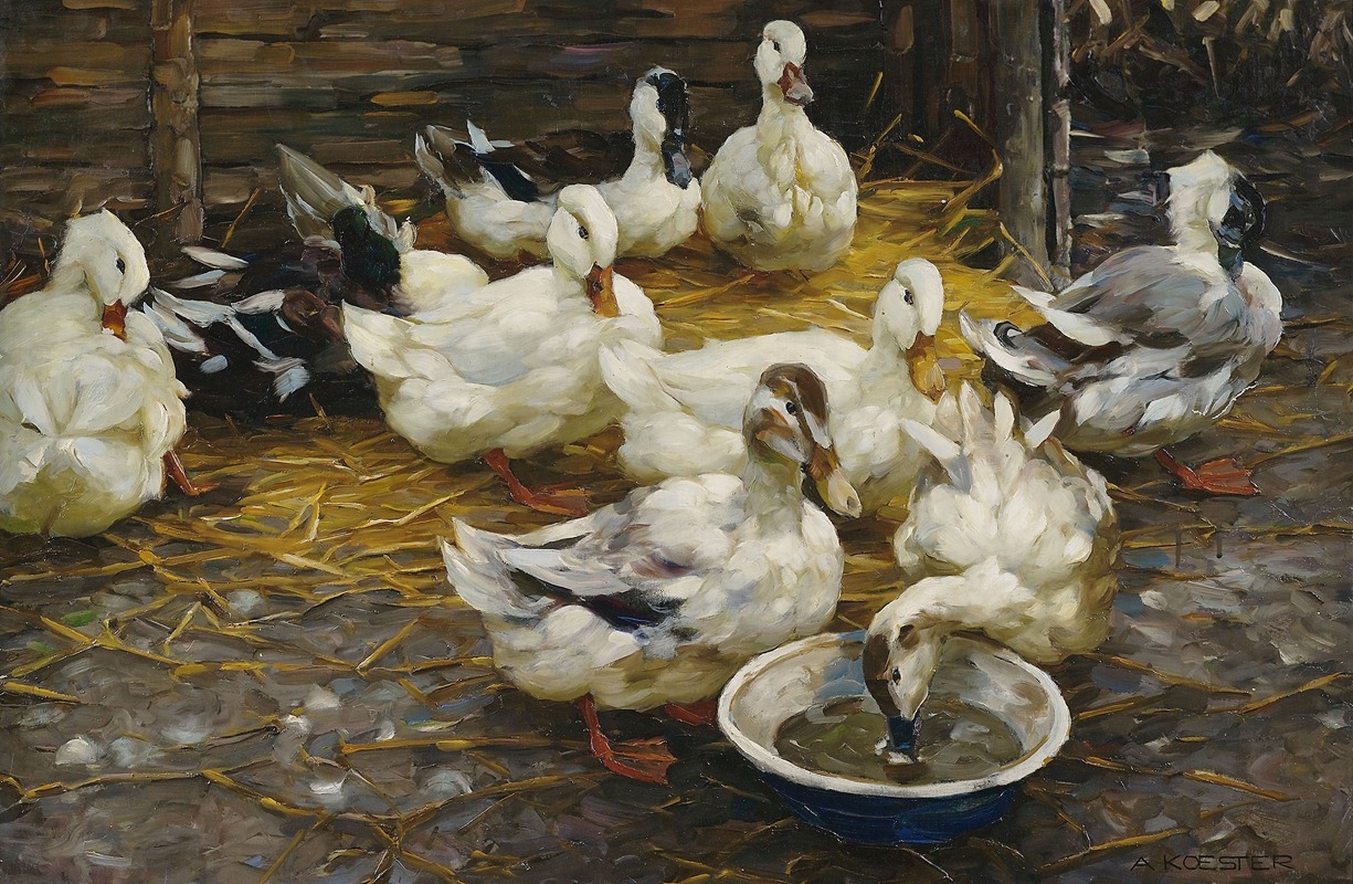 Enten im Stroh by Александр Кёстер — digital art print download