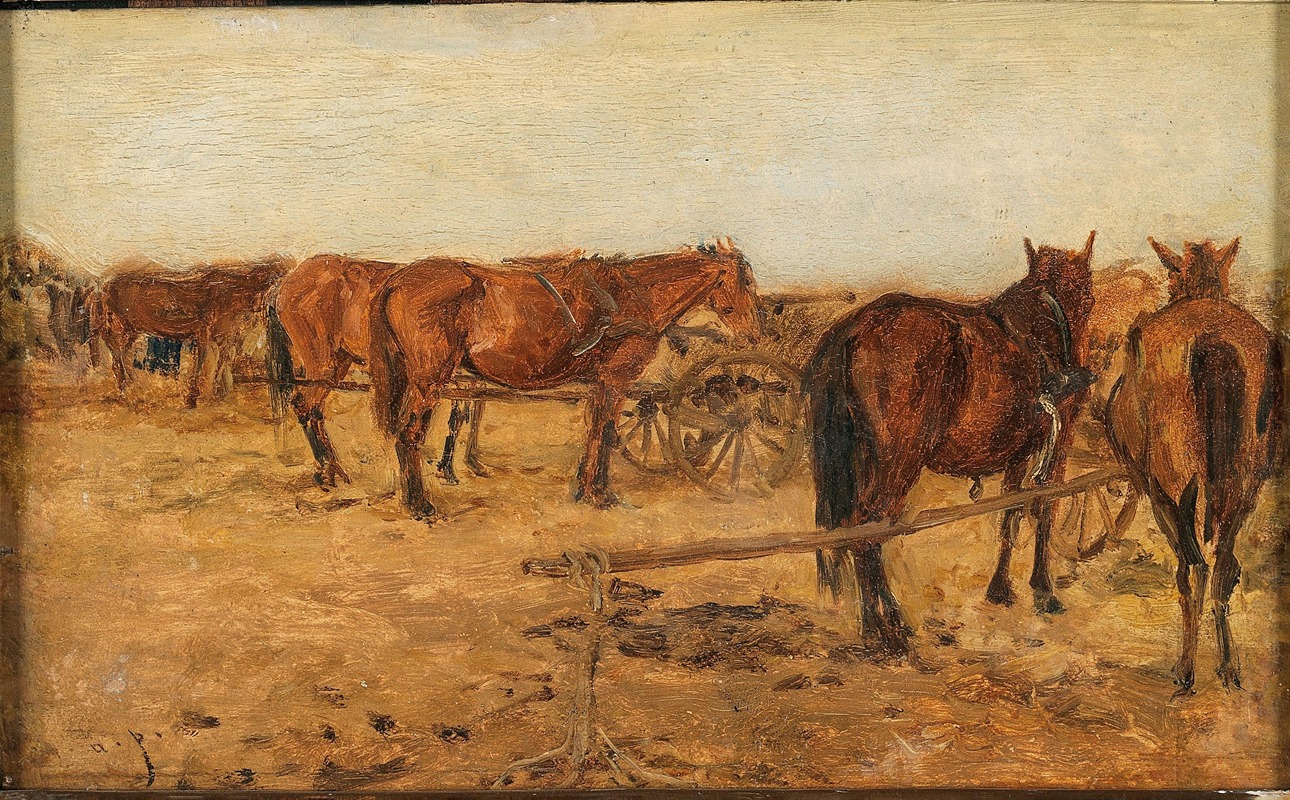 A Carriage with Horses by Август фон Петтенкофен — digital art print download