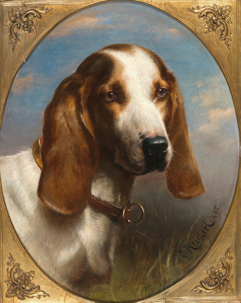 A Hunting Dog by Carl Reichert, 1885 — digital art print download
