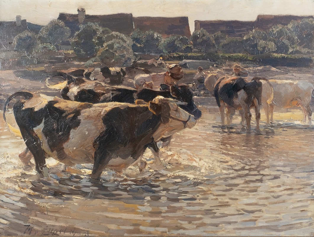 Evening glut near Woerth by Генрих фон Цюгель, 1919 — digital art print download