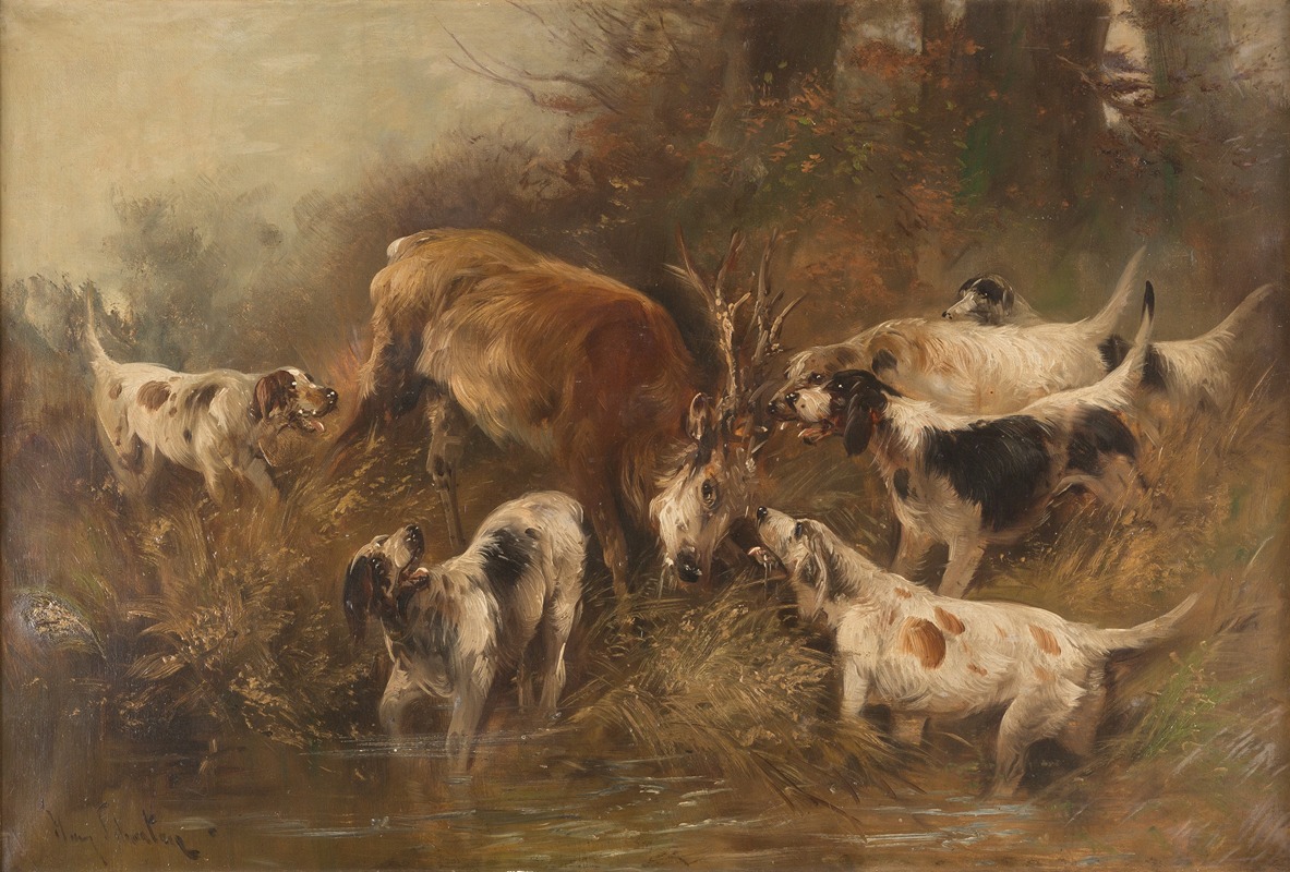 Hunting dogs catching the prey — Henry Schouten