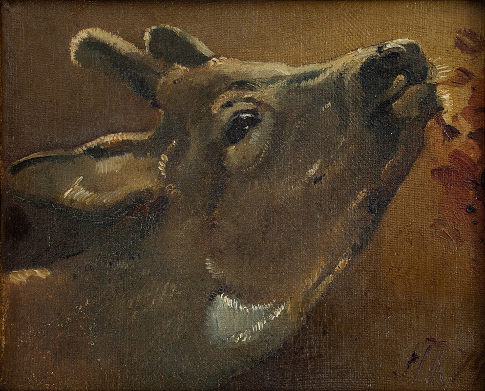 Study of a deer by Йорген Рёд, 1874 — digital art print download