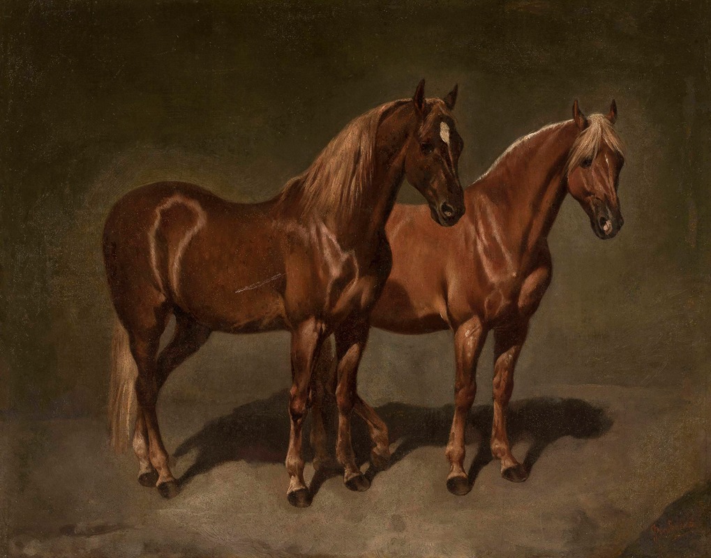 Two horses by Юзеф Бродовский — digital art print download