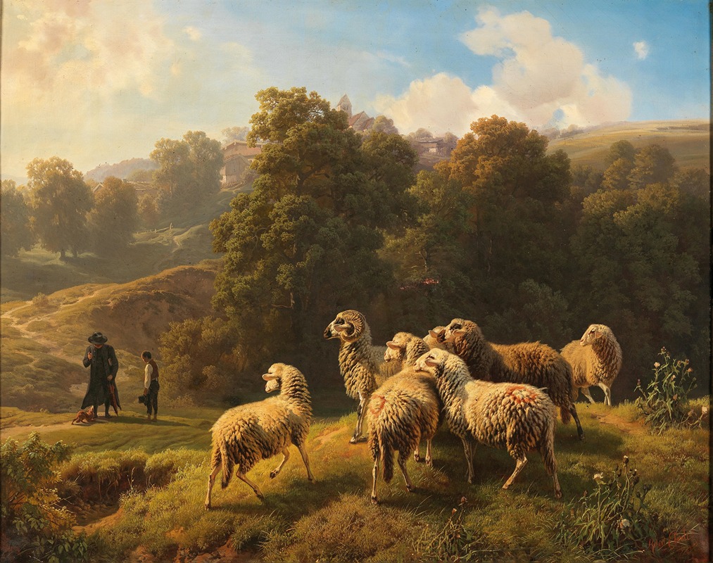 An Encounter on the Sheep Pasture by Роберт Эберле — digital art print download