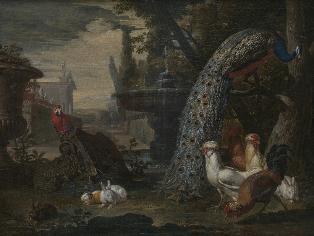 Animals in a garden by David de Coninck — digital art print download