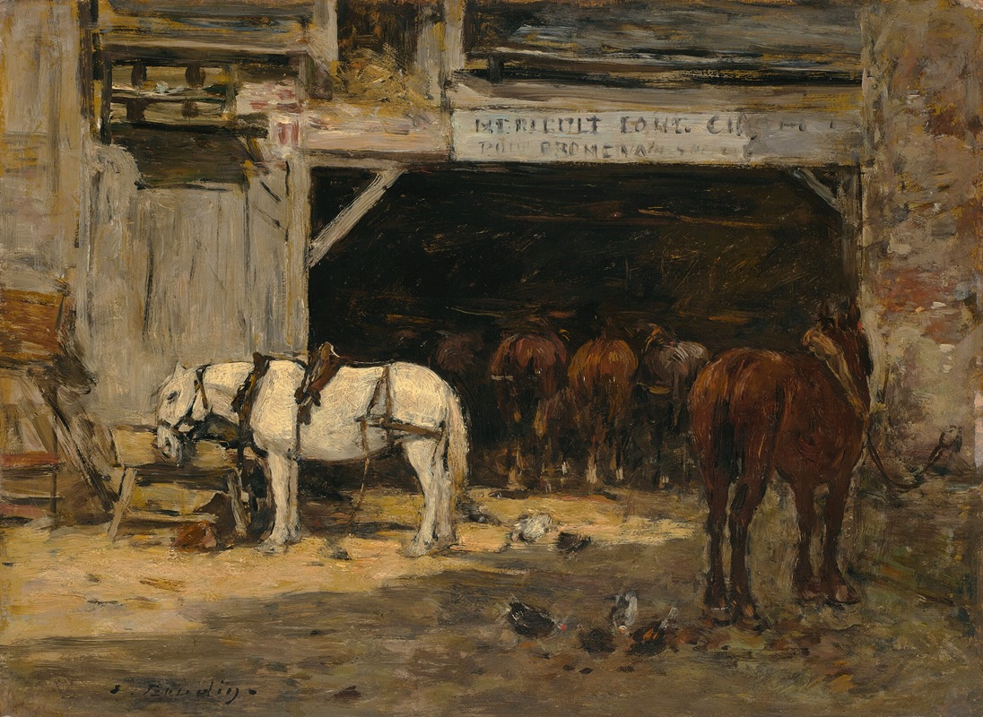 Cour et écurie d’un loueur — Eugène Boudin