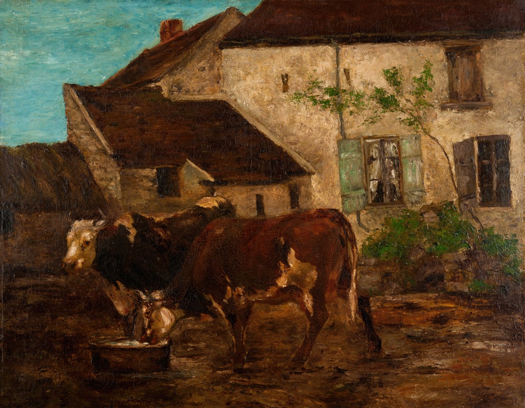 At the Water Trough by Гюстав Курбе — digital art print download