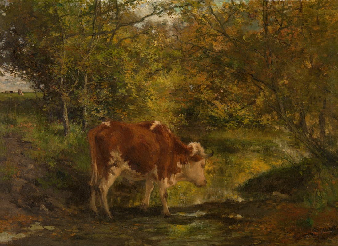Cow at the Ditch by Ипполит Буленжер, 1864 — digital art print download