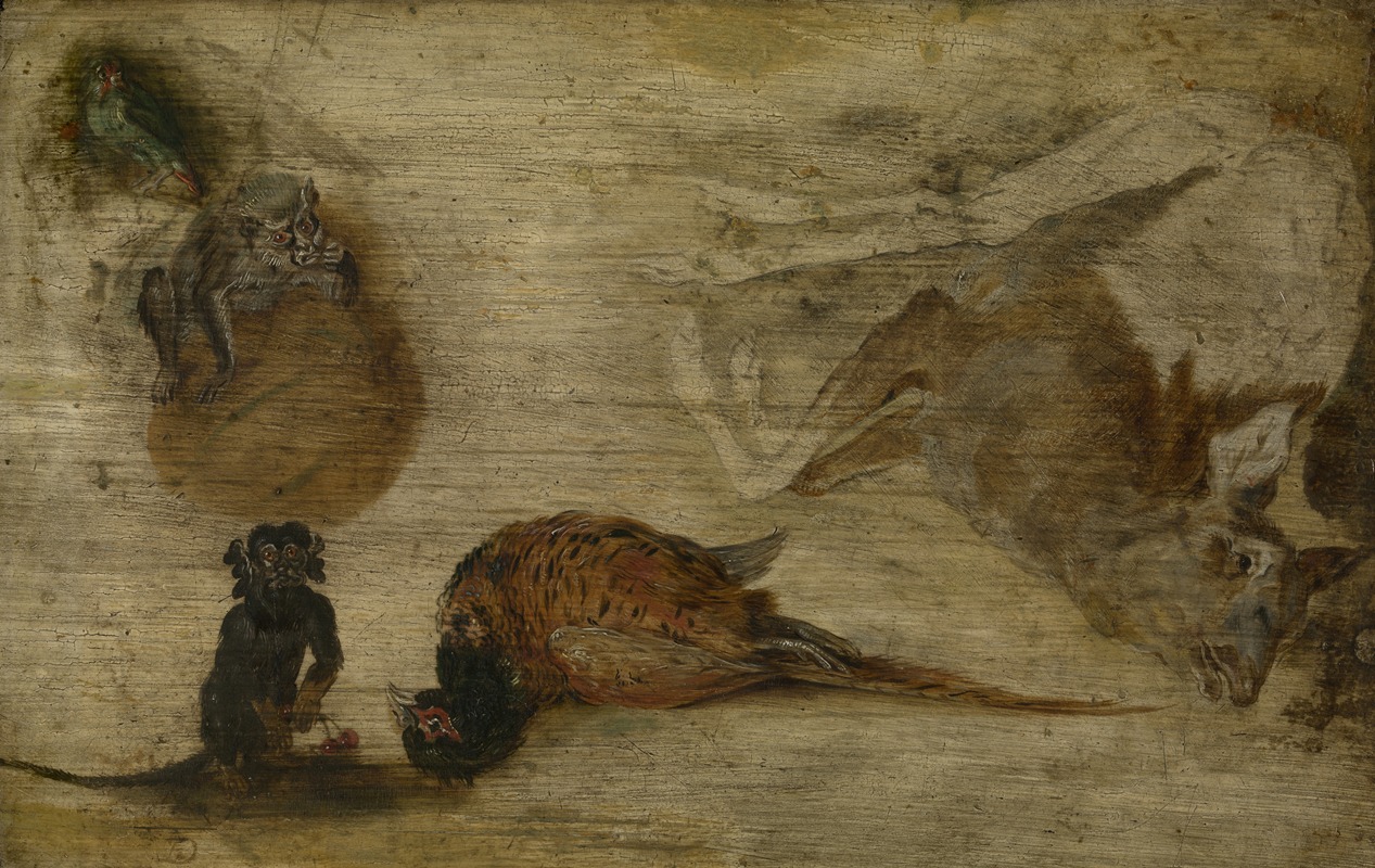 Study of monkeys, a deer and other animals — Jan Brueghel the Younger
