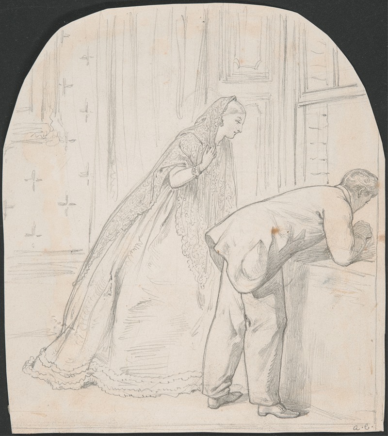Couple Staring out of Window — Adelaide Claxton