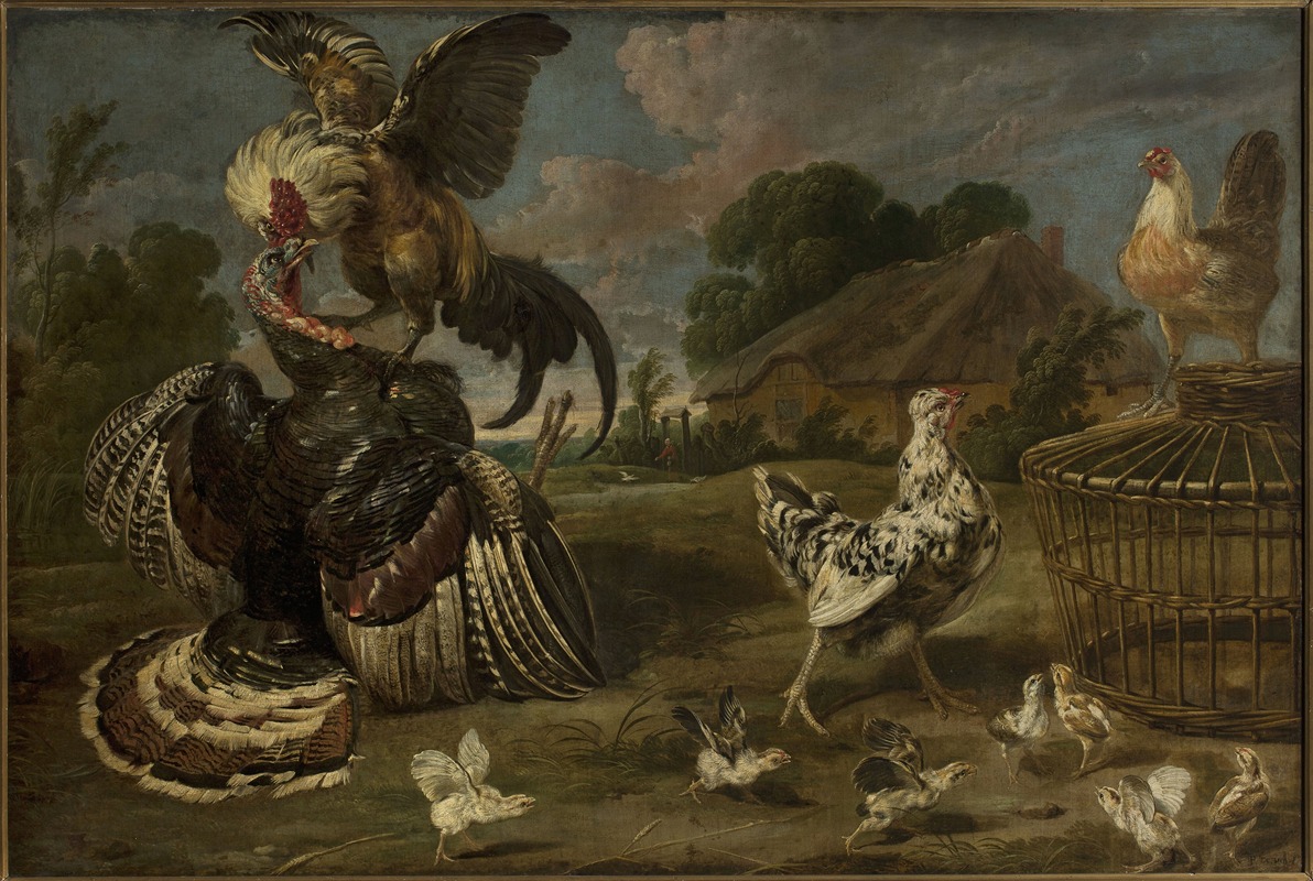 A turkey and a rooster by Paul de Vos — digital art print download