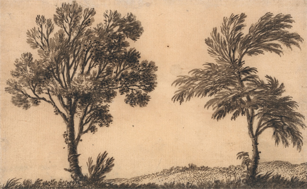 Study of Two Willows by Александр Козенс — digital art print download
