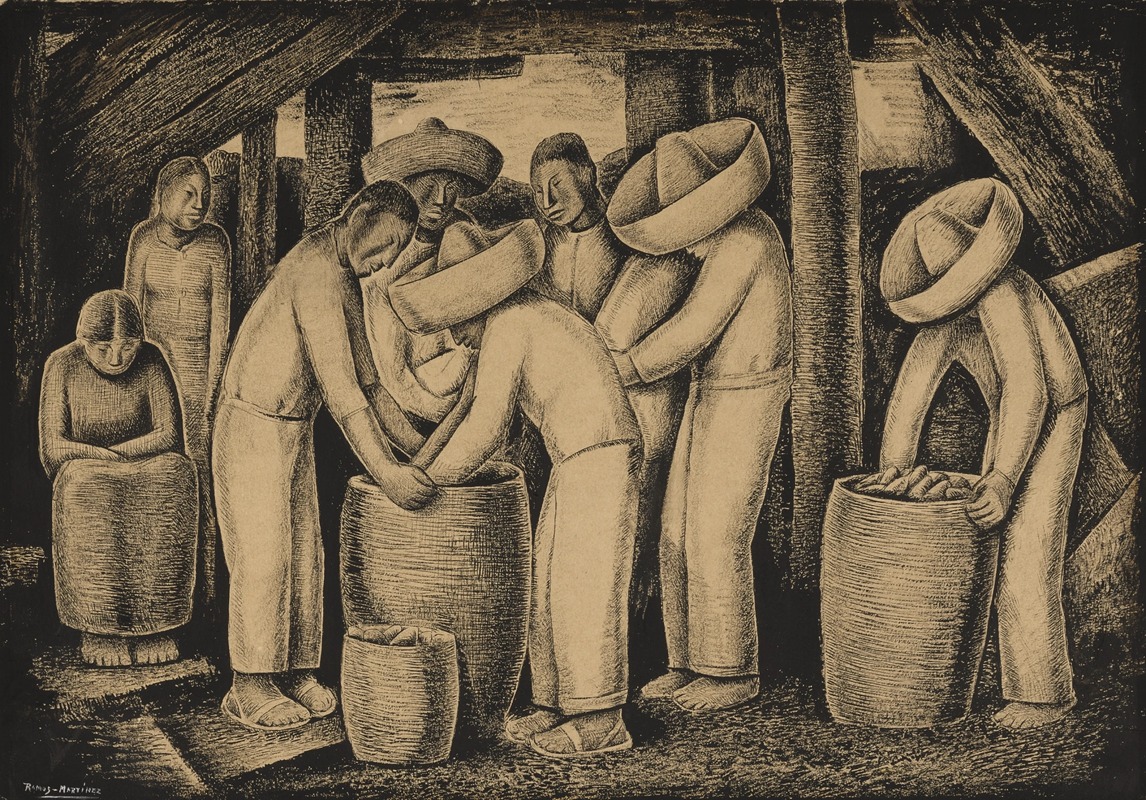 Los Pulqueros by Альфредо Рамос Мартинес — digital art print download
