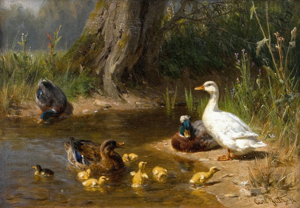 Enten am Wasser by Карл Юц, 1874 — digital art print download