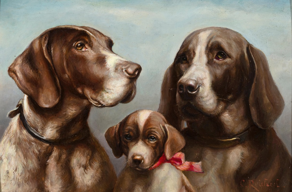 Family of German Shorthaired Pointers — Carl Reichert