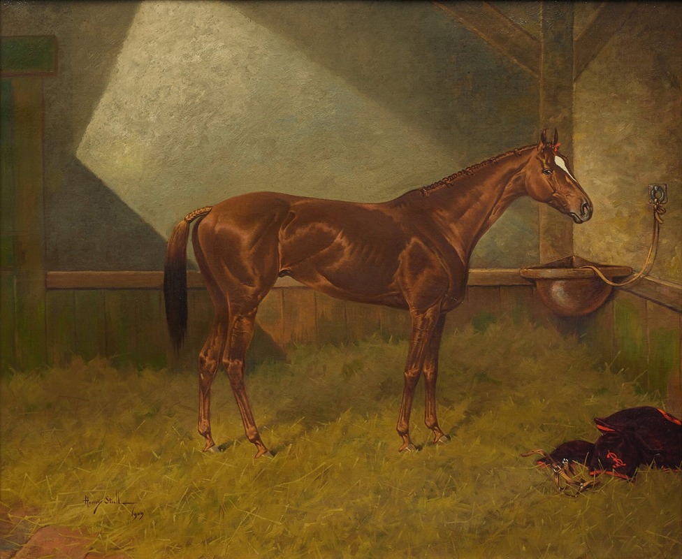 Fairplay, a Racehorse in a Stable — Henry Stull