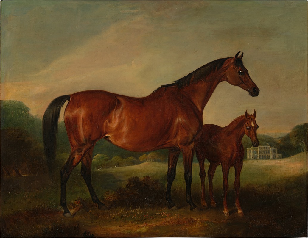 Beeswing & Foal with Old Fort Beyond by Джон Фернли — digital art print download