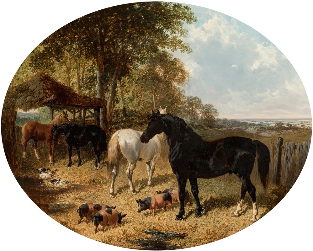 In the farmyard by Джон Фредерик Херринг-младший — digital art print download