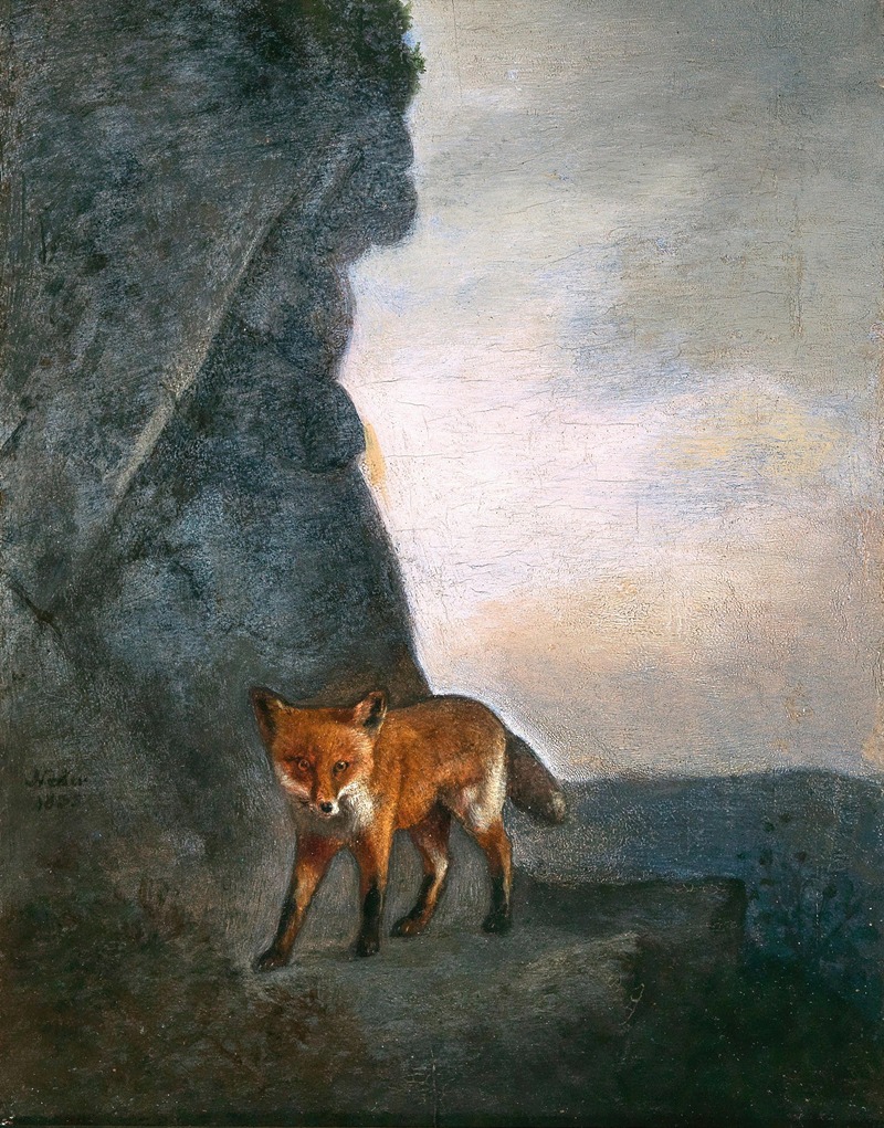 A Fox in the Mountains by Михаэль Нидер, 1835 — digital art print download