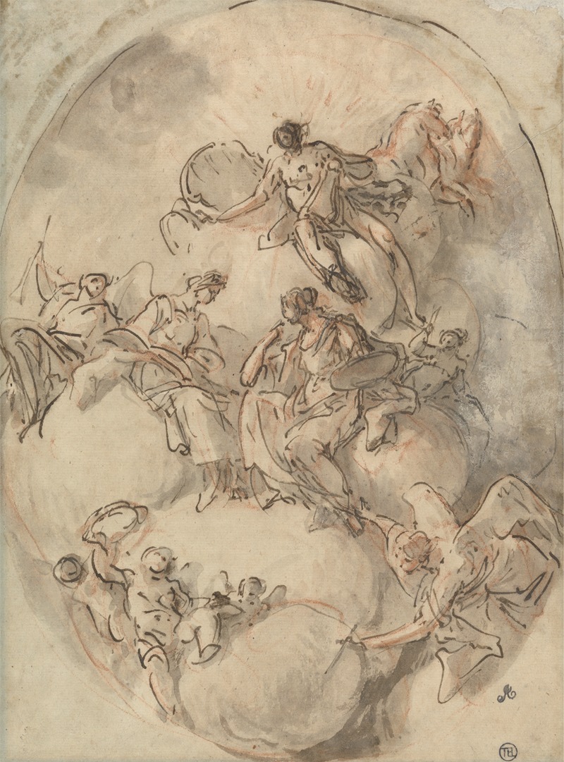 Study for Ceiling: Apollo and other Figures by Domenico Mondo — digital art print download