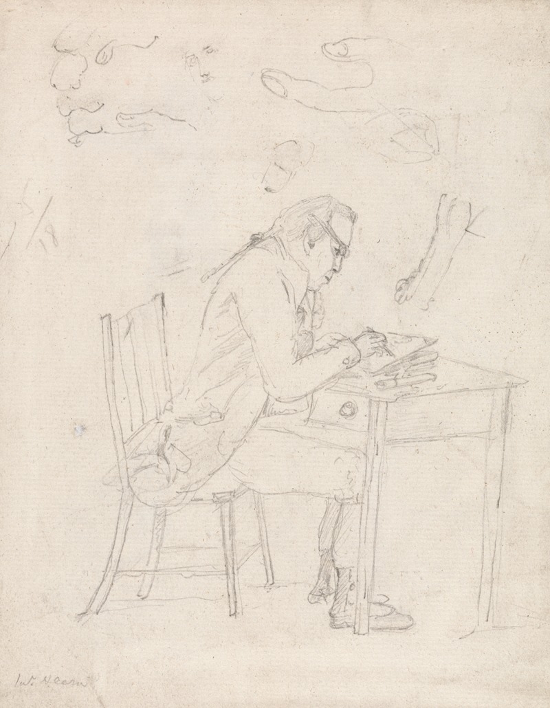 Thomas Hearne Sketching at a Table by Доктор Томас Монро — digital art print download
