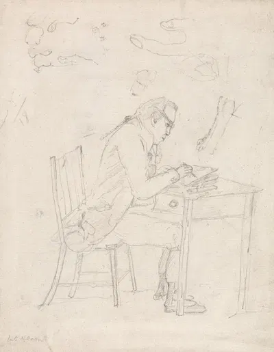 Thomas Hearne Sketching at a Table by Доктор Томас Монро — digital art print download