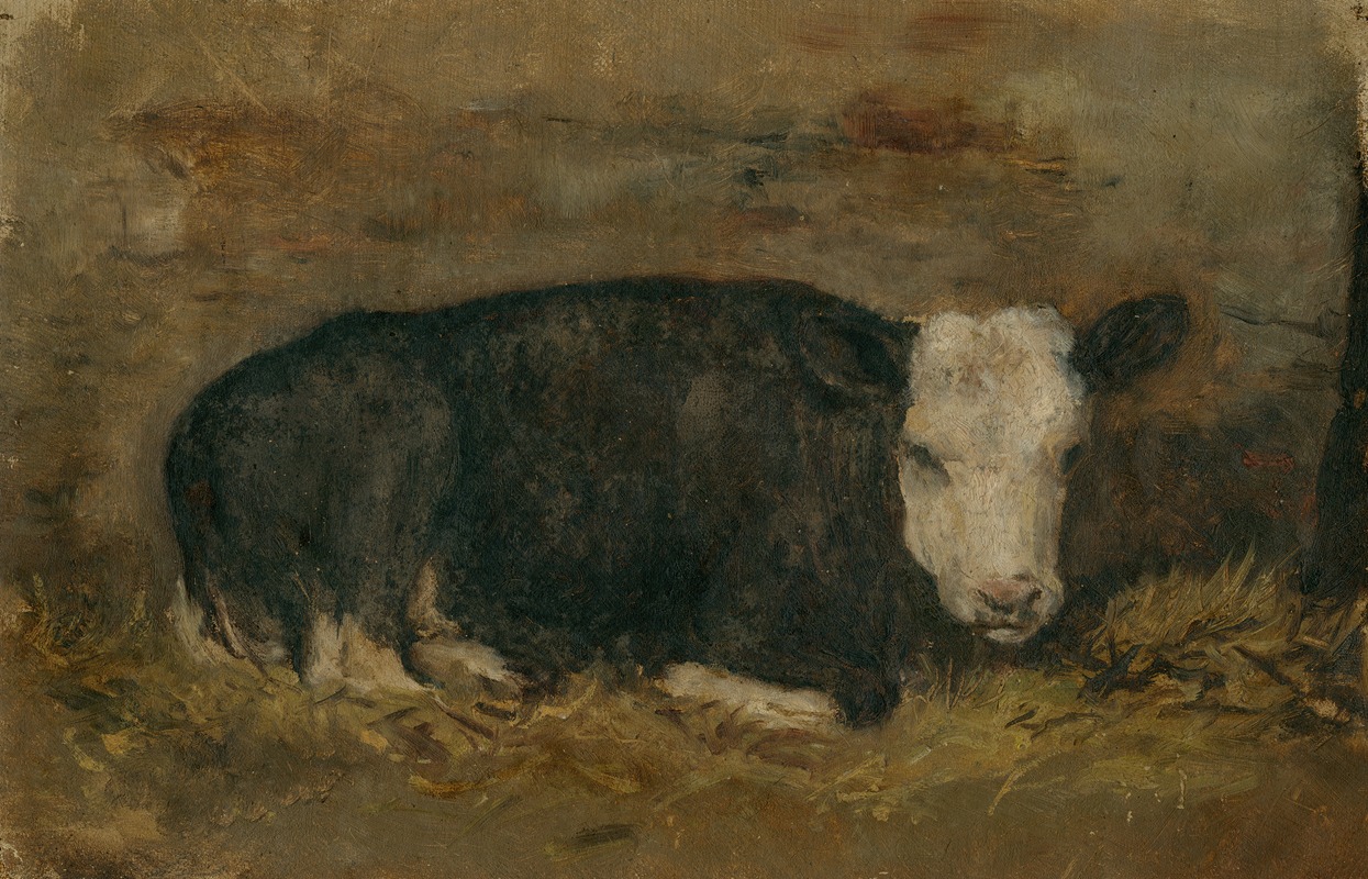 Cow lying in a cowshed by Флорис Верстер — digital art print download