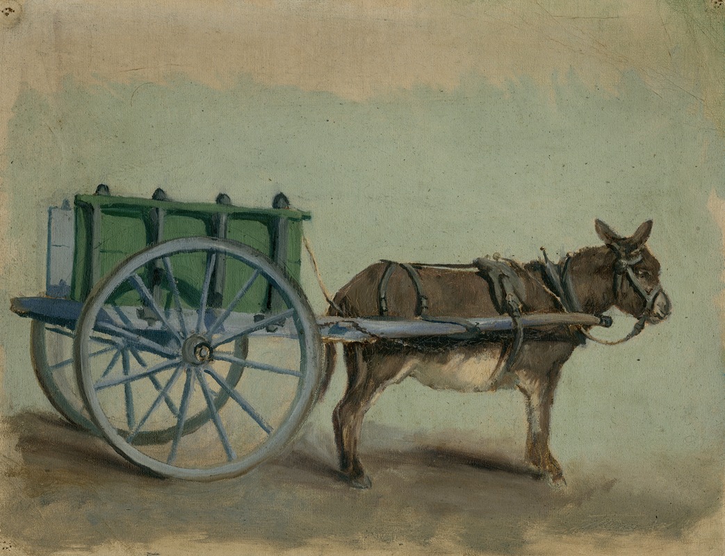 Donkey harnesses to cart by Флорис Верстер — digital art print download