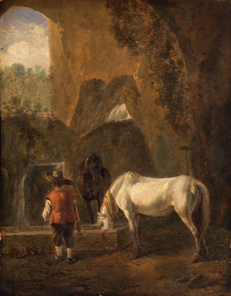 A Horse Drinking by Ян Бот — digital art print download