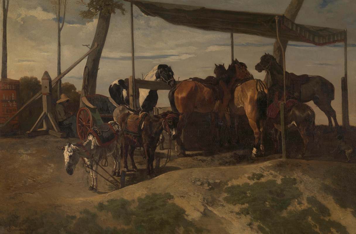 Horses and Donkeys for Hire by Joseph Stevens, 1854 — digital art print download