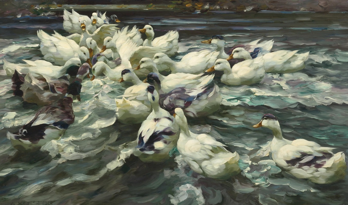 Enten in Teich by Александр Кёстер — digital art print download