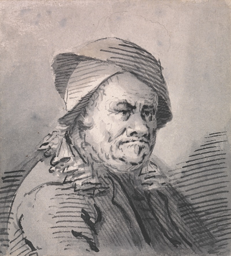A Man in Eccentric Head Gear and Collar by Francis Le Piper — digital art print download