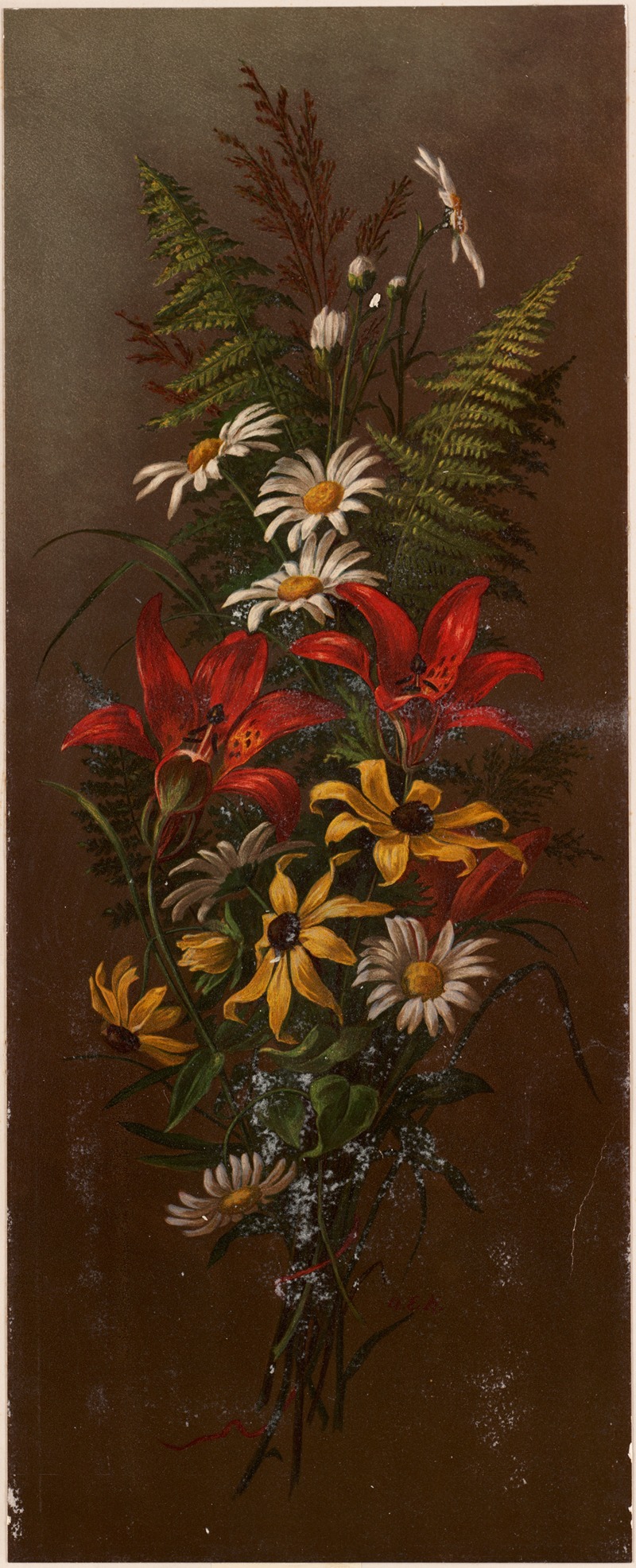 Philadelphus lilies, daisies, etc. by Annie Eliza Hardy, 1877 — digital art print download