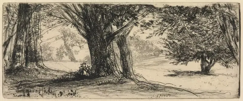 The Holly Field by Francis Seymour Haden, 1860 — digital art print download