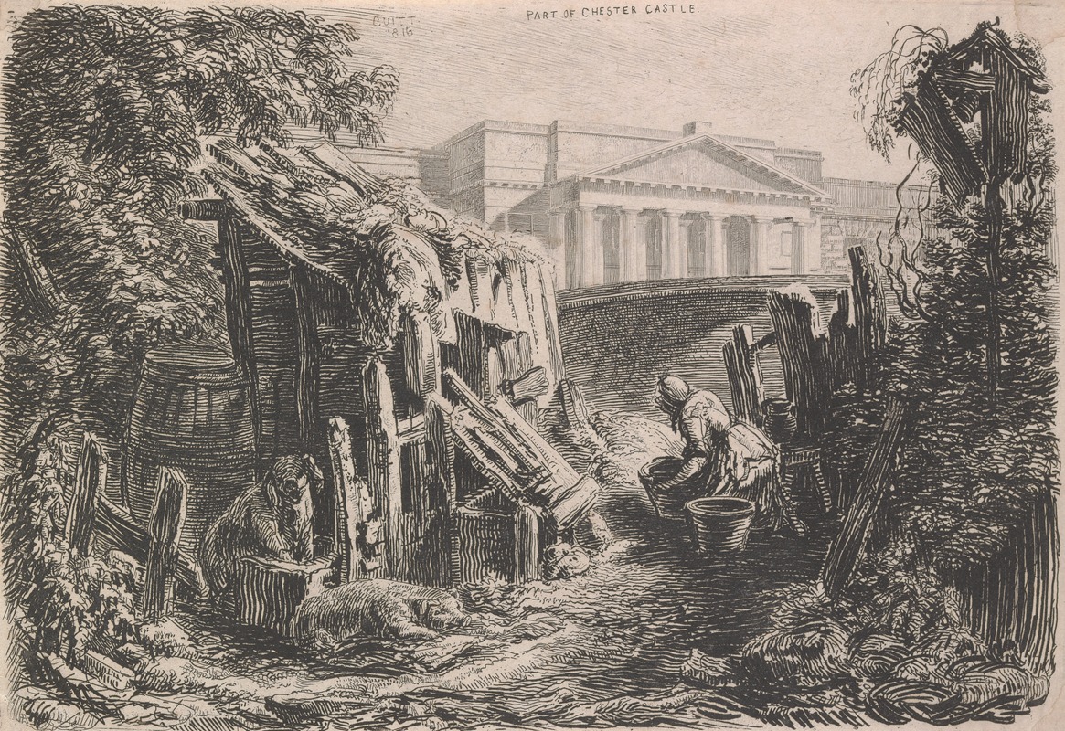 Part of Chester Castle, 1816 — George Cuitt the Elder