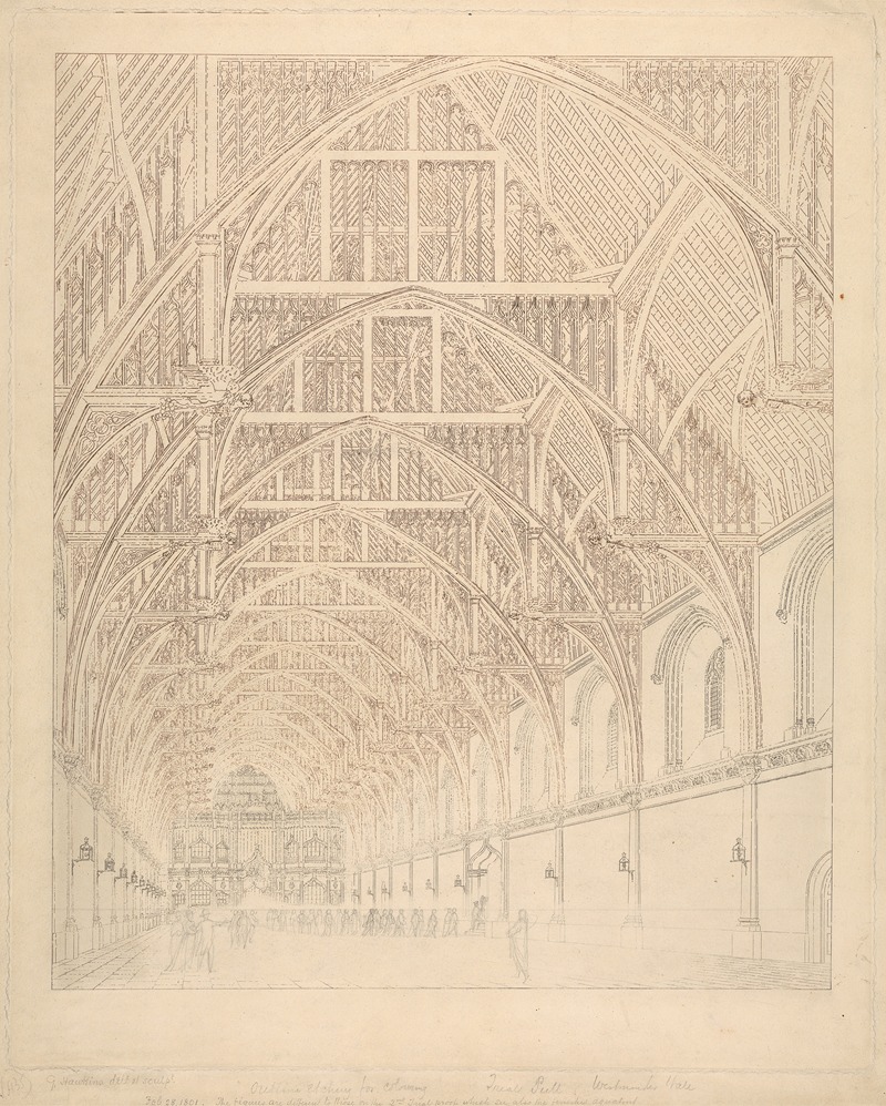 Internal View of Westminster Hall by Джордж Хокинс, 1801 — digital art print download