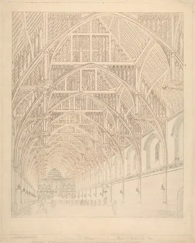 Internal View of Westminster Hall by Джордж Хокинс, 1801 — digital art print download