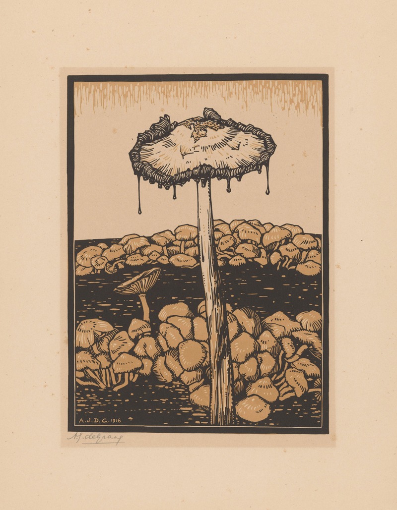 Dripping mushroom by Julie de Graag, 1916 — digital art print download