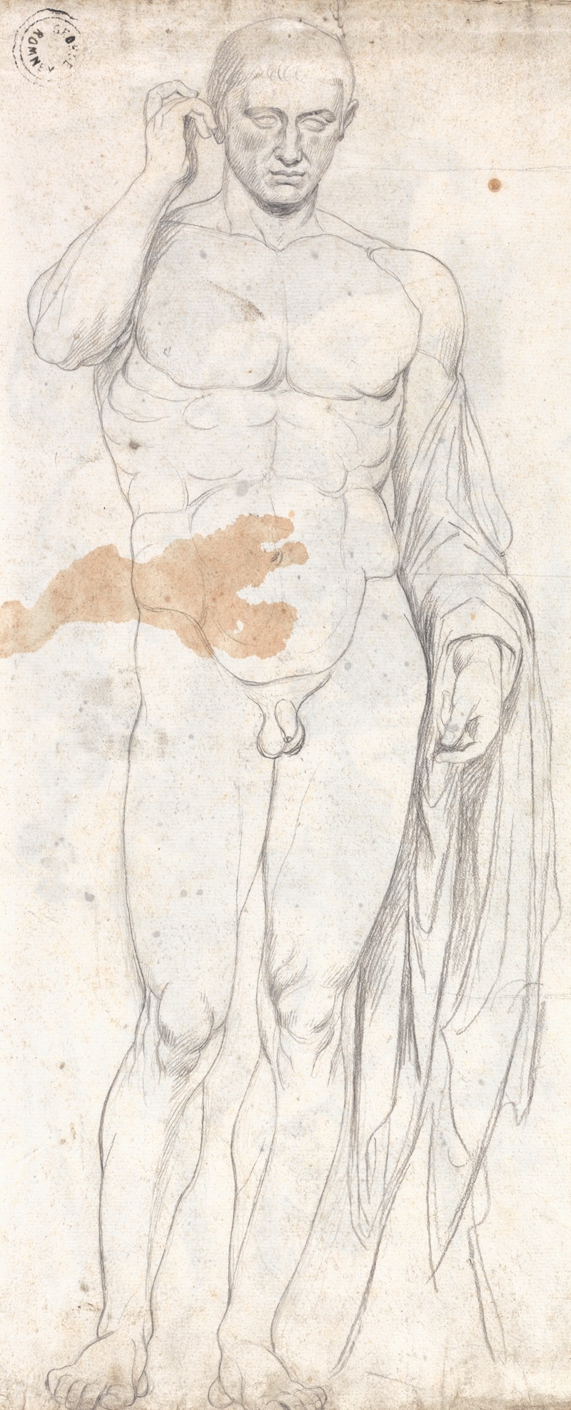 Classical Male Nude by Джордж Ромни — digital art print download