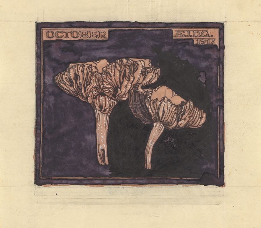 Mushrooms October by Julie de Graag, 1917 — digital art print download