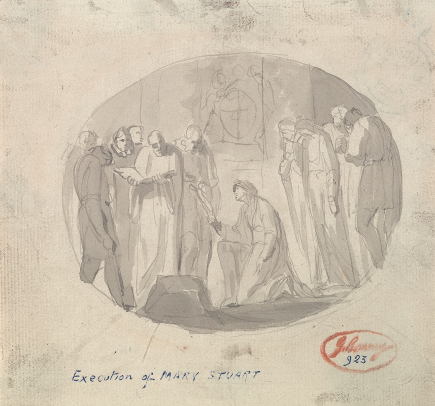 Execution of Mary Stuart by Джордж Ромни — digital art print download