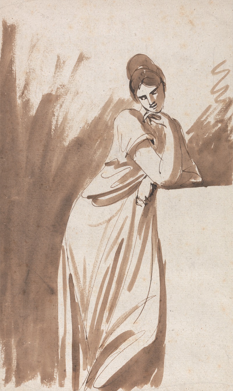Lady Leaning on a Column by George Romney — digital art print download