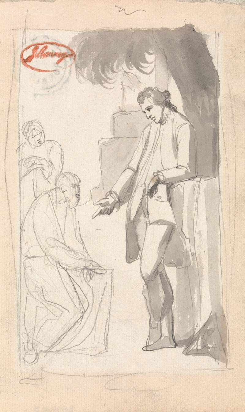 Major Thomas Pearson and the Brahman. by Джордж Ромни — digital art print download