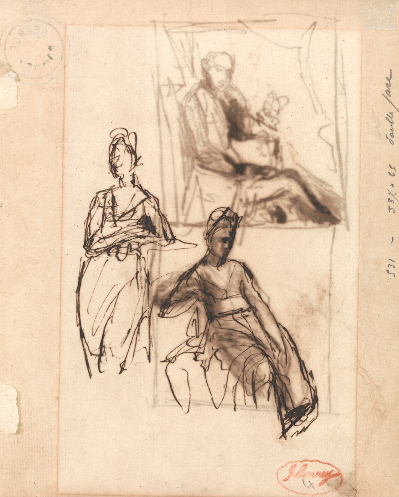Seated Man and Seated Woman — George Romney
