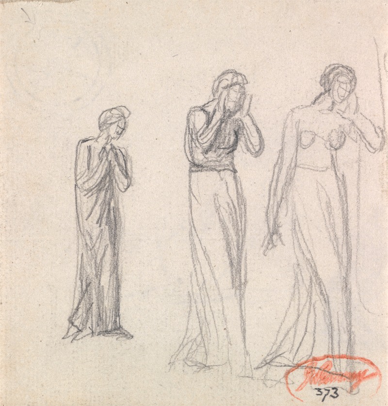 Three Lamenting Women by Джордж Ромни — digital art print download