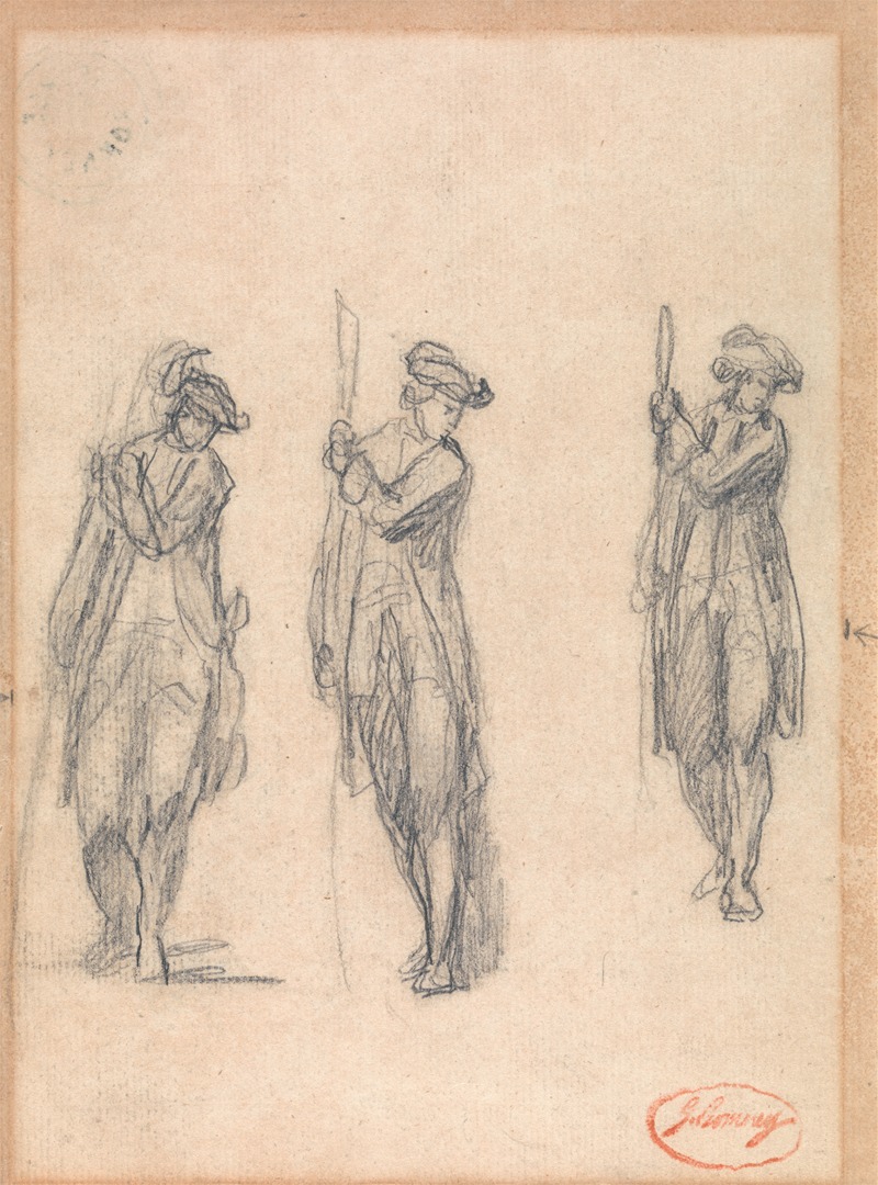 Three Sketches of a Man in Uniform — George Romney