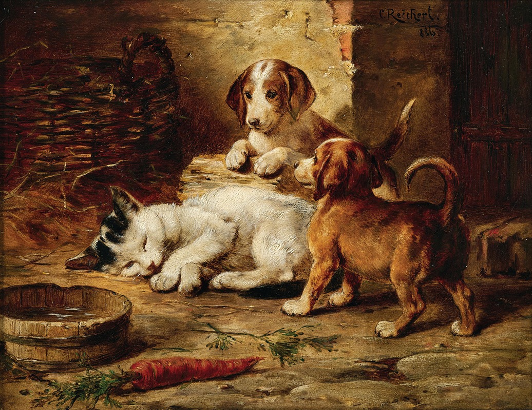 Well-Guarded Sleep by Carl Reichert, 1886 — digital art print download