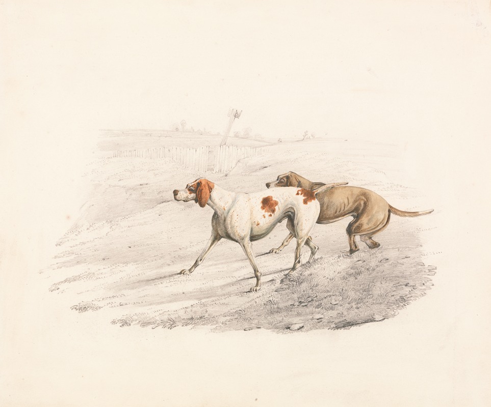 Two Pointers, Facing Left by Henry Thomas Alken — digital art print download