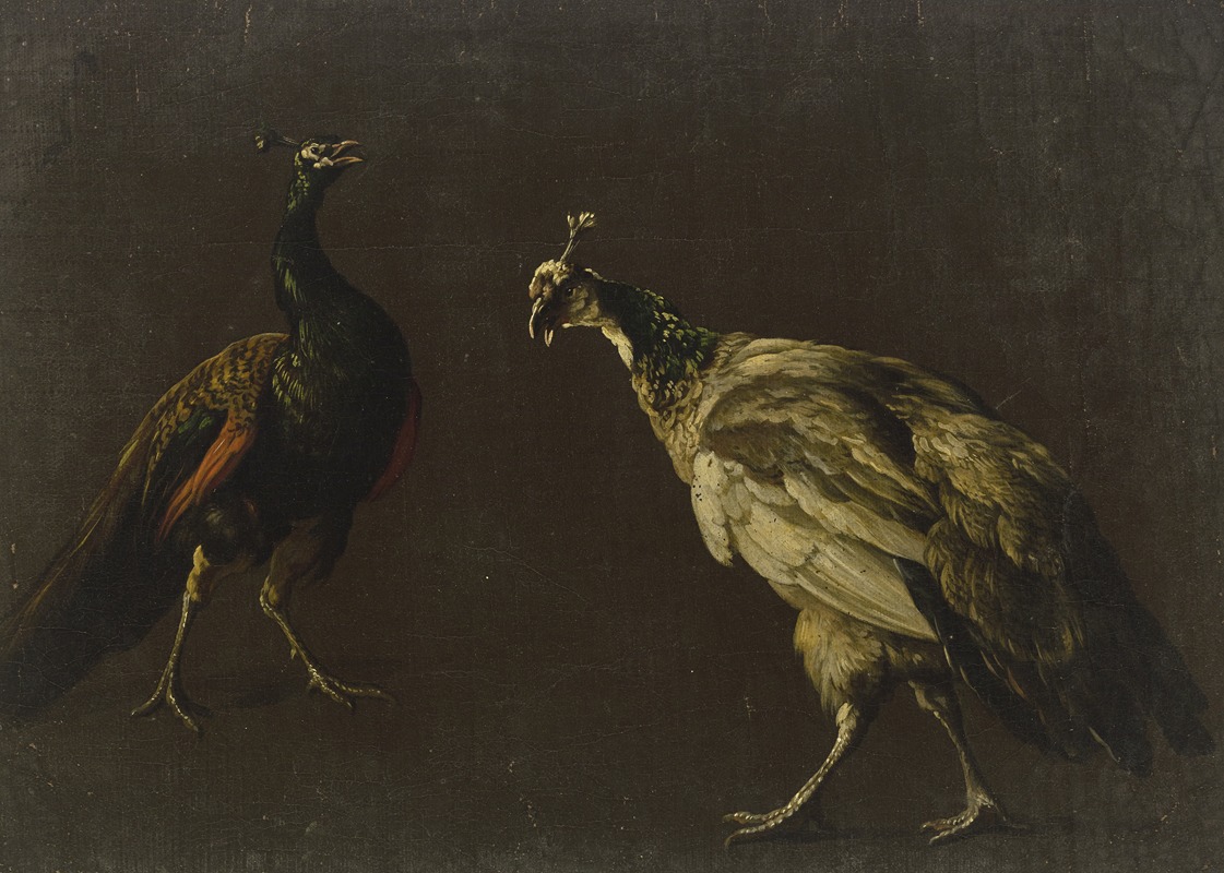 Peacock and peahen by Ян Вейникс — digital art print download